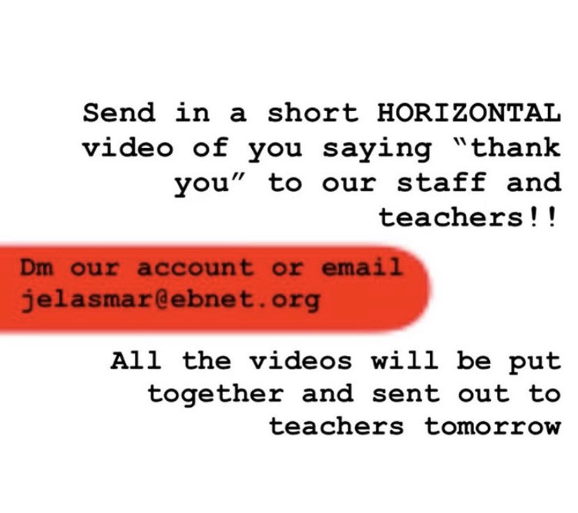 How will you show your appreciation for your teachers from home?? @EBHSprinc <a href="/EBHSSC1/">Student Council</a>