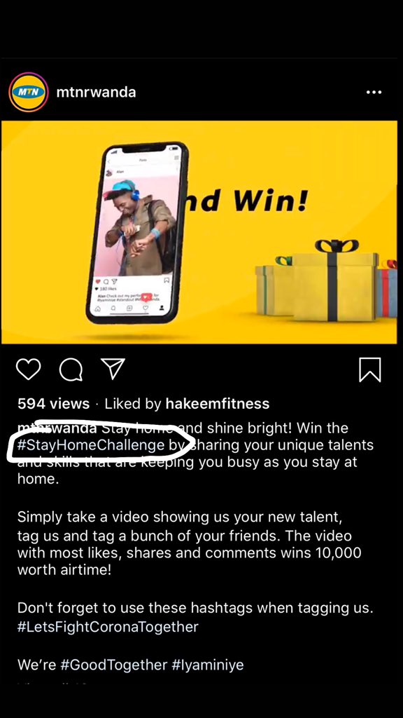 Inkotanyi_C's tweet photo. And then she disappeared again, 
After 5days on the 2nd of May @danybeatz ‘s team found out that everything discussed with Jessie was implemented by @MTNRwanda in their new campaign started on Friday 1st May. Where they changed the name in English. 🤣 
Proof: https://t.co/JQRvWN5Kus