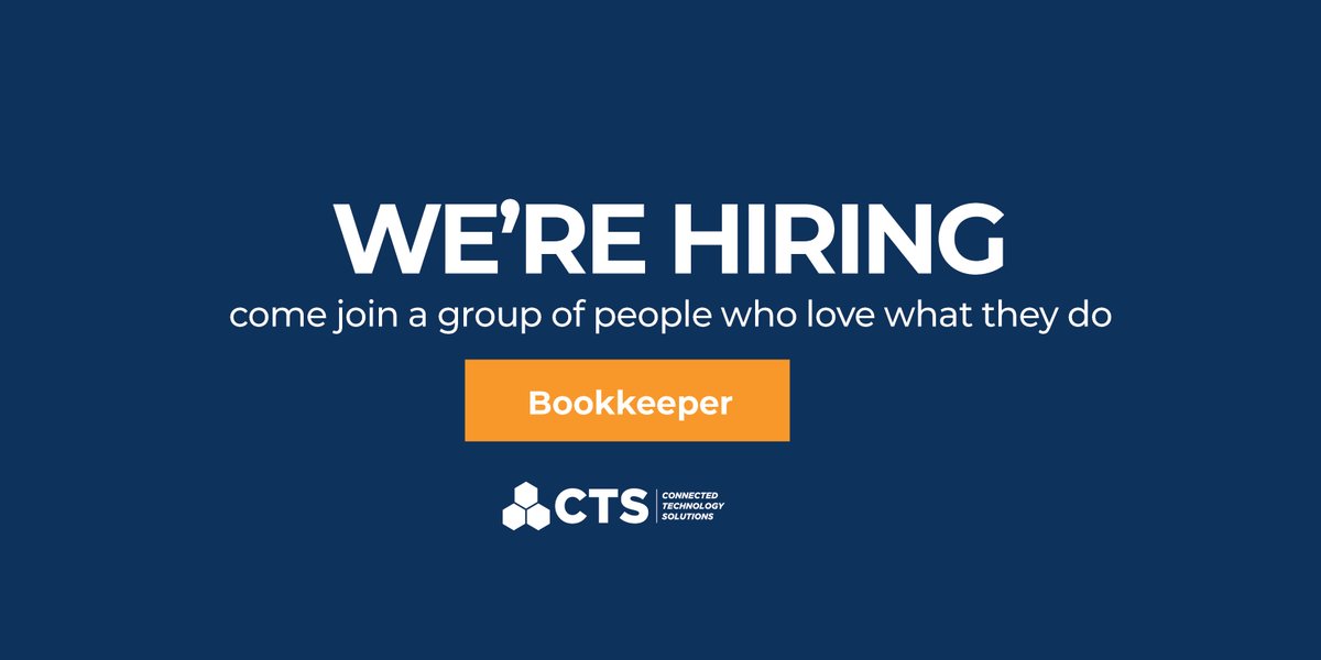 CTSKiosk's tweet photo. CTS is looking for a numbers-obsessed Bookkeeper to join the team. Interested? Read more about the position and submit your resume. https://t.co/1GmE9bXSz8 #hiring https://t.co/KZWAD60IQT