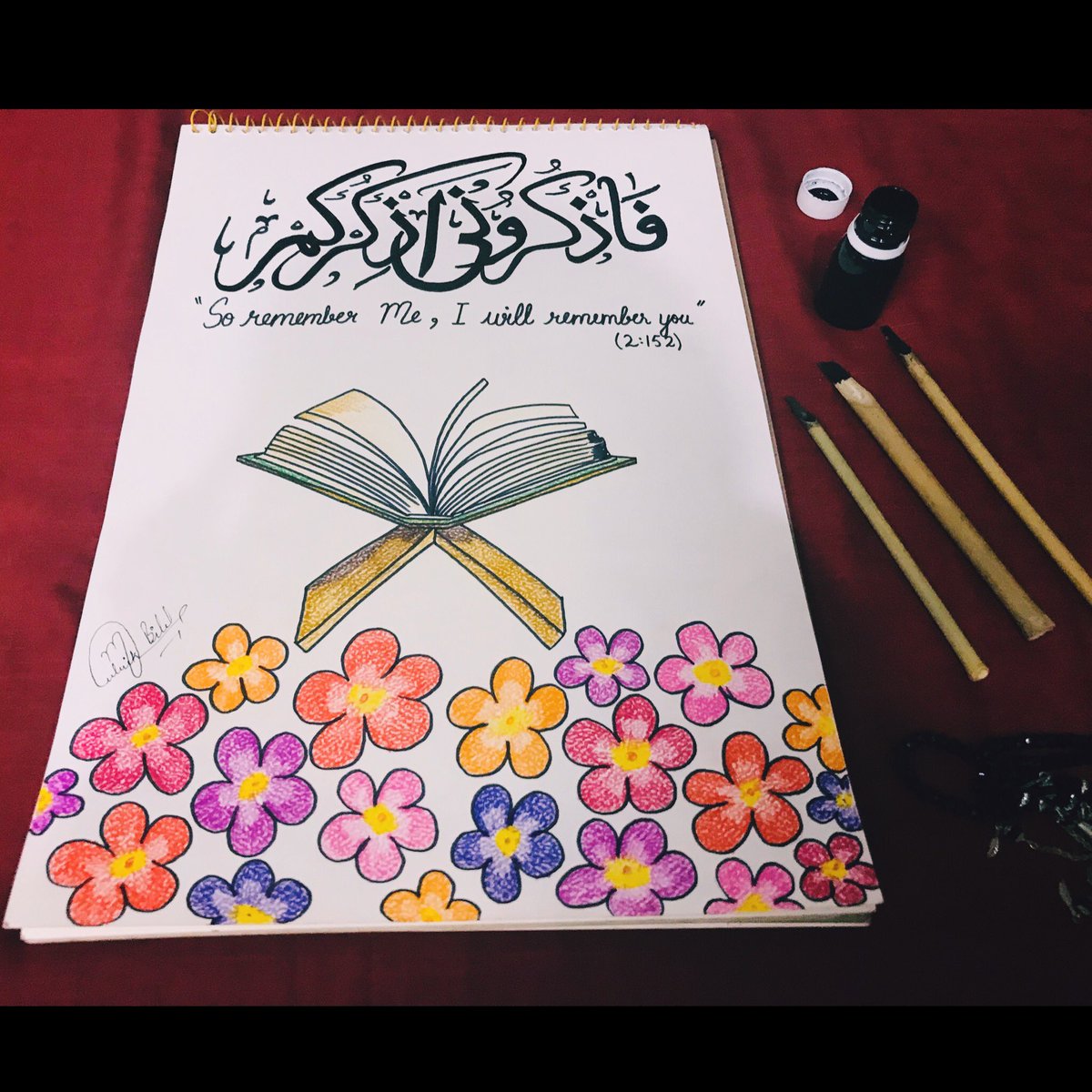 CalligraphyByMB's tweet photo. “So Remember Me, I will Remember you” (2:152) ❤️
#CalligraphyByMB #CalligraphyByMalaika #MalaikasCalligraphy #Arabic #Islam #Love #MyPeace #Quarantine #Lockdown #Ramadan #Ramadhan #Ramazan #RamadanKareem #RamadhanMubarak #PicOfTheDay #PhotoOfTheDay #Quran #Quote #Ayat #Zikr https://t.co/taV1ISWAJE