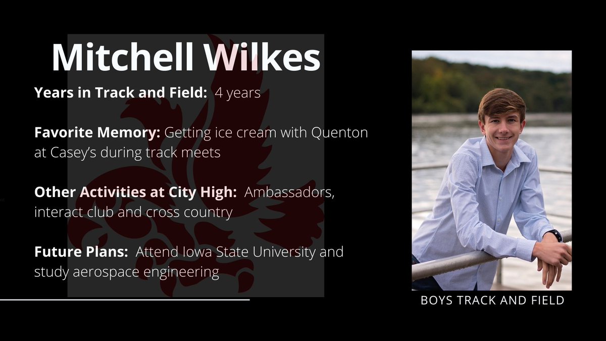 chsboystandf's tweet photo. Day 9 of Meet the Seniors. Meet Mitchell Wilkes, a fantastic competitor who will be heading to Ames to study aerospace  engineering. Good luck and Go Cyclones! https://t.co/LAQtptvCca