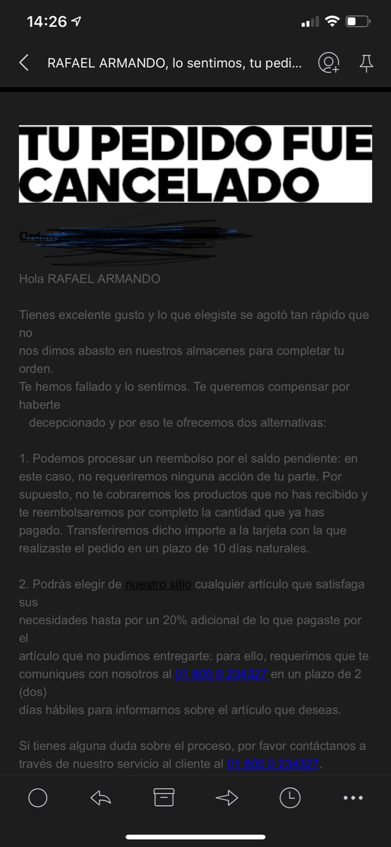 RafQuotes's tweet photo. @adidaslamayuda hice un pedido de varios artículos, pero me cancelaron uno y los teléfonos que me señalan en el correo no responden, quisiera saber donde puedo solicitar un cambio de artículos. https://t.co/XjqwA7WpKY