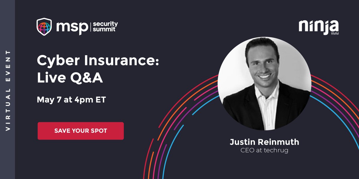 ninjaone's tweet photo. 📢 We're gearing up for our LAST #MSPSecuritySummit session of the day! Join Justin Reinmuth from techrug in 30 minutes  ➡️   https://t.co/iZ5i3klYMh https://t.co/mundC86ClO