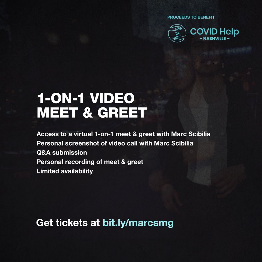 Marc Scibilia (@marcscibilia) on Twitter photo I’m doing a benefit, video meet & greet supporting my friends’ non-profit <a href="/covidhelpnash/">covidhelpnashville</a> whose efforts in the community have been life-saving. Tickets are very limited. Sat 5/23 at 3pm CT from my new studio. Details & tix: bit.ly/marcsmg #howbadweneedeachother I’m doing a benefit, video meet & greet supporting my friends’ non-profit <a href="/covidhelpnash/">covidhelpnashville</a> whose efforts in the community have been life-saving. Tickets are very limited. Sat 5/23 at 3pm CT from my new studio. Details & tix: bit.ly/marcsmg #howbadweneedeachother