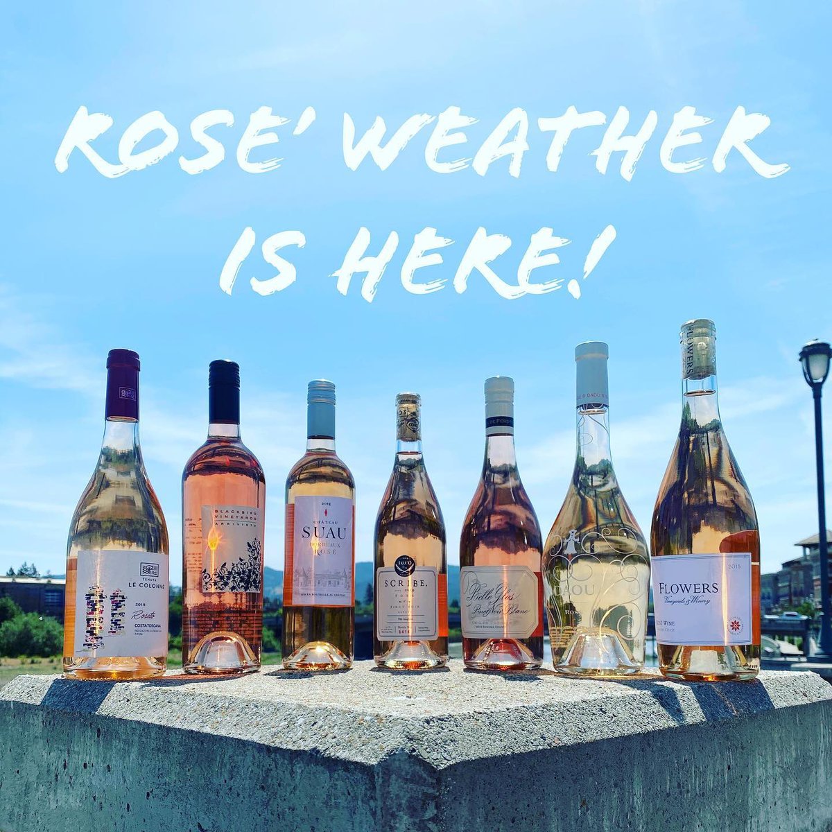 RT <a href="/BHunter_Wine/">Bounty Hunter Wine</a> #Napa

☀️Warm weather only means one thing - #Rose’ season! 🙌 Swing by the bar to pick up a bottle with your take-out! 20% off all #wines with #Takeout! @daouvineyards @blackbirdvineyards <a href="/scribewinery/">Scribe Winery</a> @chateausuau @bellegloswines @flowerswinery
