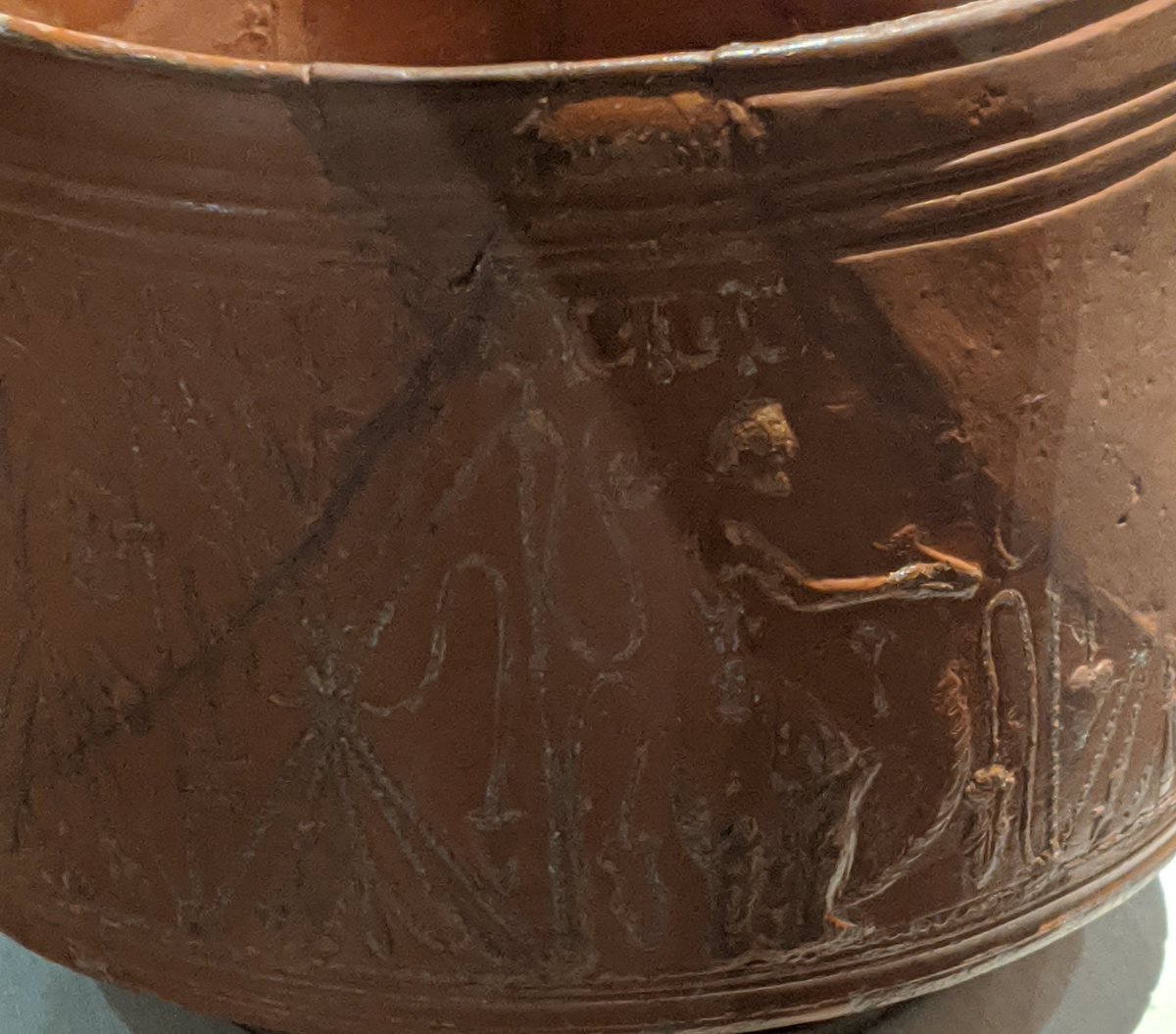 HawkeJon's tweet photo. #Samian bowl 
(Form 30) by the potter MARTIALIS South Gaulish AD 50-60
#Burrium #Usk #romanbritain #RomanArchaeology #Cymru #Archaeology #pottery #Wales https://t.co/KgasKEaukv