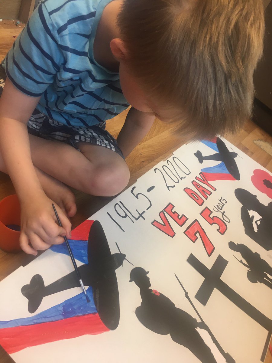 HevDale's tweet photo. The kids enjoyed helping with this for tomorrow #VEDay75 ready for our picnic  party on the garden  #LestWeForget https://t.co/ytxti4qWKQ
