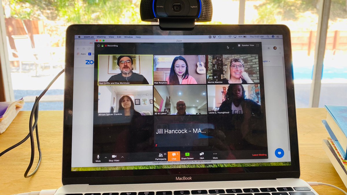 It always inspires me to connect w authors &amp; librarians (same room or not!). Gratitude to <a href="/LesCYoungblood/">lesliecyoungblood</a> <a href="/miriam_spitzer/">Miriam Spitzer Franklin</a> <a href="/lawatibooks/">Ali Lawati</a> #PaulGriffin <a href="/merniemaestas/">Mernie</a> <a href="/MASLOnline/">MO School Librarians</a> for sparking meaningful conversation &amp; ideas around #MGlit... plus my TBR list has grown! 📚