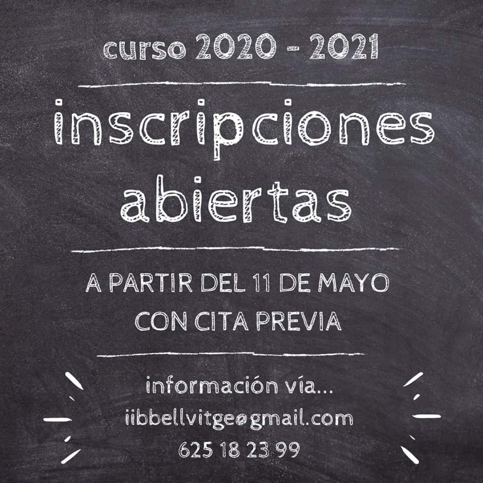 iibbellvitge's tweet photo. Volvemos a abrir las inscripciones para el curso 2020 - 2021 el lunes día 11 de mayo!!

Para nformación: iibbellvitge@gmail.com / 625 18 23 99

Para inscribiros deberéis solicitar una cita previa.

#iibbellvitge #institut #idiomes #bellvitge #academia #lhospitalet #barcelona https://t.co/ORVX1bnmXl