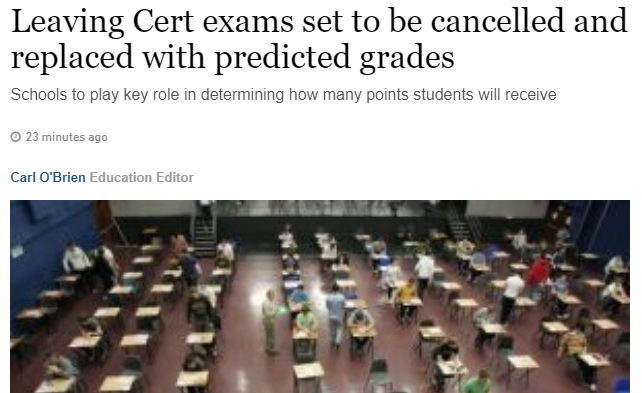 oisintii's tweet image. Seeing this headline today is possibly the biggest relief off my shoulders that I&apos;ve ever had. No more putting my health at risk for the sake of exams. 

We did it. We all did it. We turned #cancelthelc into #cancelledthelc. Immensely proud of the campaign we ran.