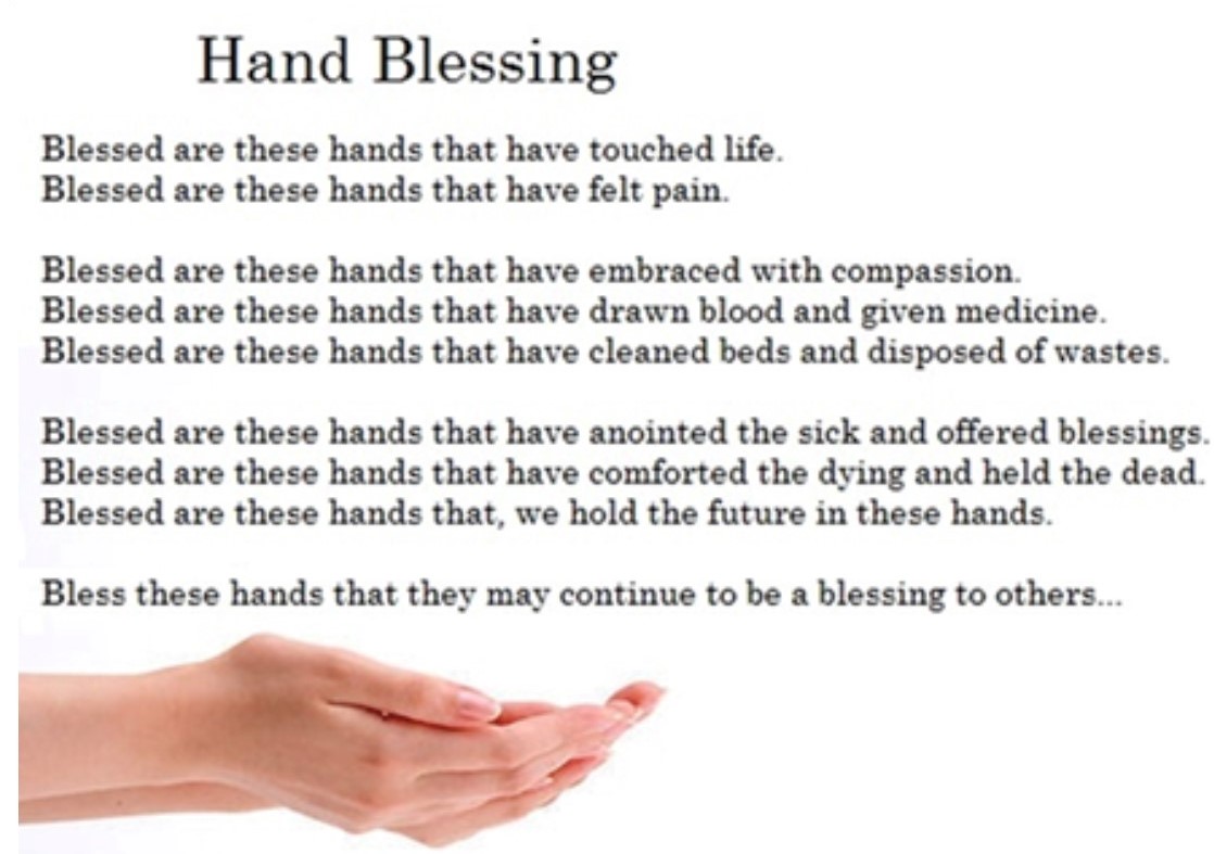 sentarahealth's tweet photo. Every year during #NursesWeek, Sentara Chaplains offer a “Blessing of the Hands” for our hard-working staff. This year, it carries even more meaning. The blessing accommodates all beliefs & was shared as a no-contact, socially distant blessing. #ThankYouNurses #SentaraHeroes https://t.co/4EtWygpLP2