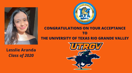 MustangGoCenter's tweet photo. Congratulations to Lesslie Aranda on her acceptance to The University of Texas Rio Grande Valley!!! @Pride_Mustangs @ramjrcastillo https://t.co/iBkdH4xjiU