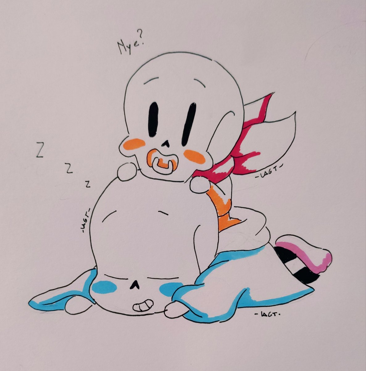 Lagt_Duck's tweet photo. "Babybones!!!"
.
.
.
#sans #papyrus #gaster #wingdinggaster #WDGaster #Dadster #babybones #doodles https://t.co/qN8v9SWAWh