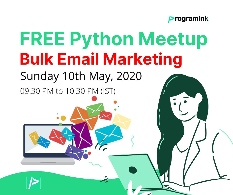 programink1's tweet photo. Free Python Online Meetup, Sun 10th May 2020
Register here:
https://t.co/dsBVaKqY2W
#Python #PythonProgramming #emailmarketing #programming #Python3 https://t.co/ejWKKEE0FP