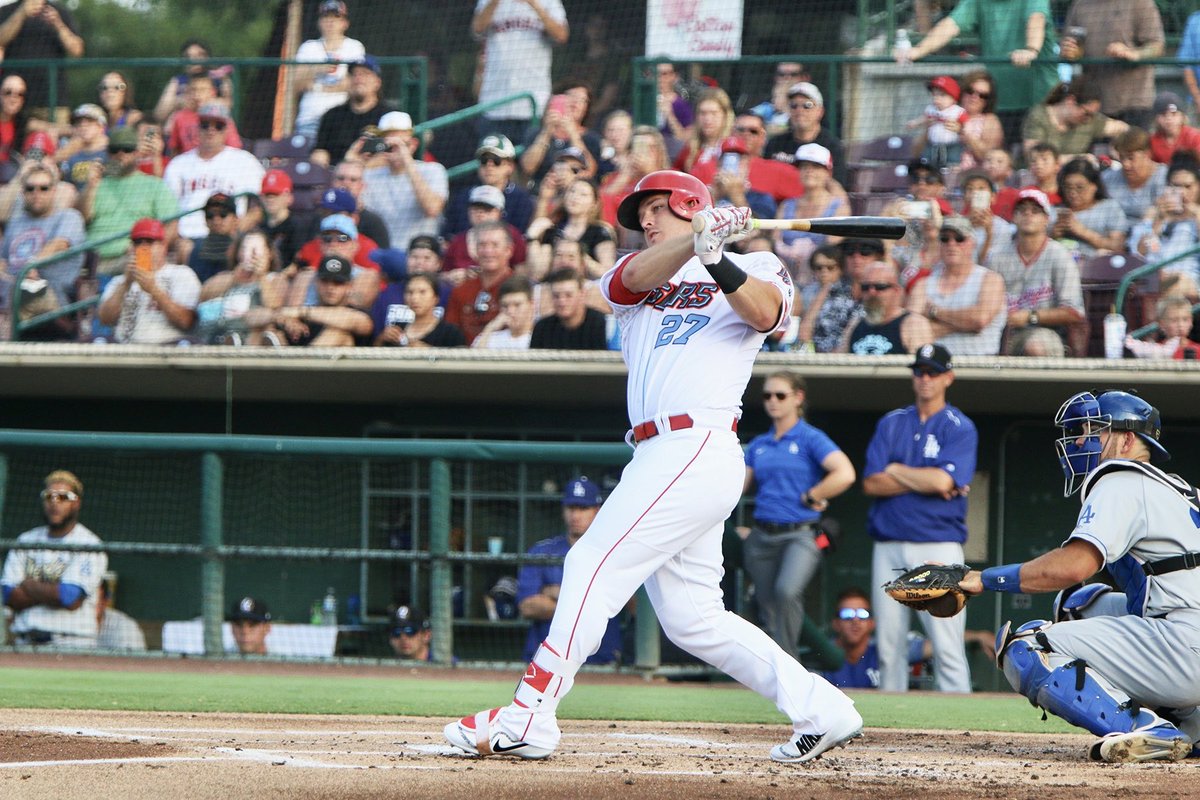 66ersBaseball's tweet photo. #TBT to that time the 🐐 played at San Manuel Stadium.
#Angels #MikeTrout #Halos #FueledByFun #SoundTheHorn https://t.co/6rmGpxYMZj