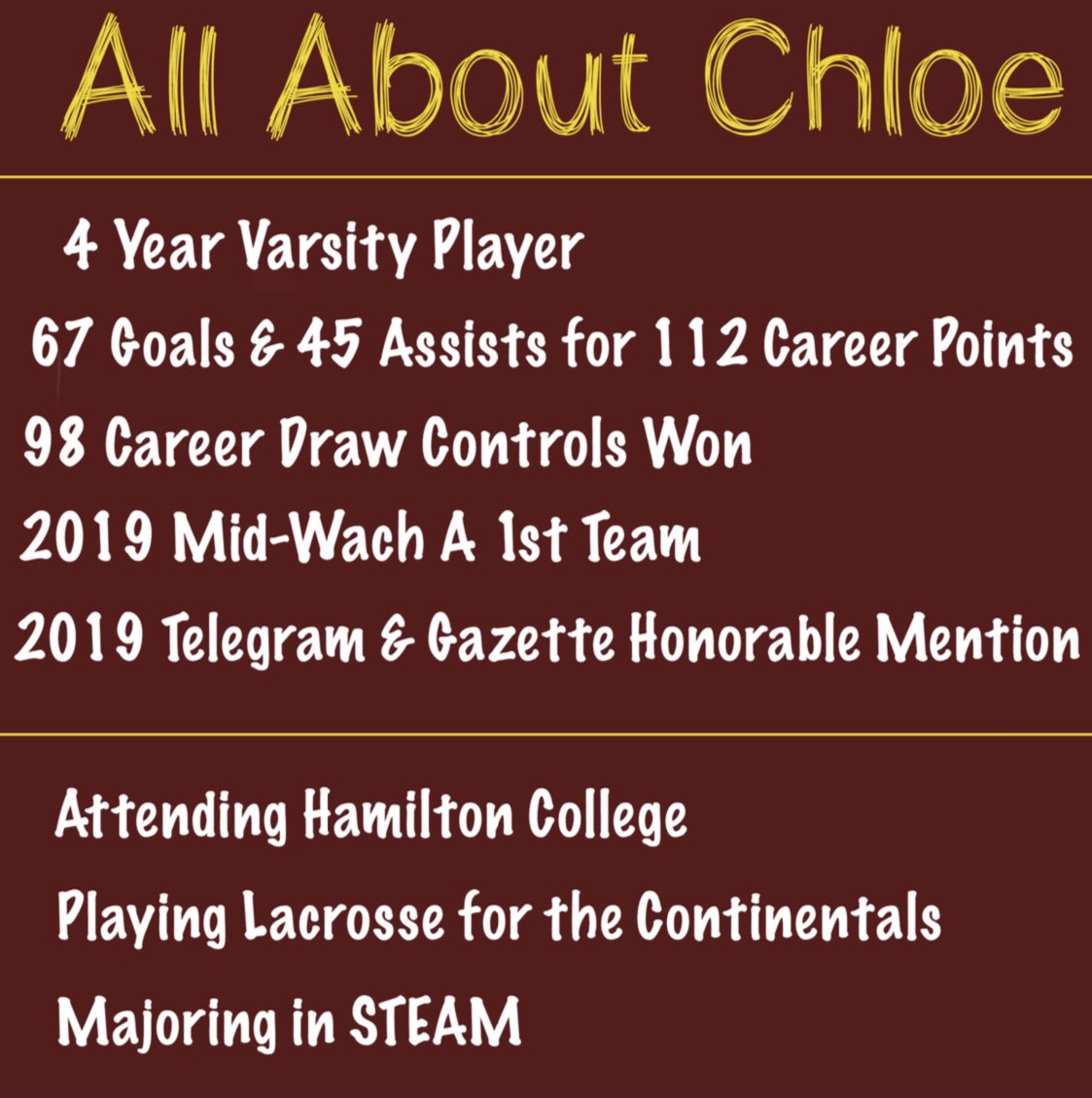 GonkGirlsLax's tweet photo. Our 6th Senior Spotlight goes out to
#4 Captain, Chloe Chiota! Thank You for all you’ve done the past 4 years, can’t wait to watch you crush it at Hamilton next year!! #arhs #thawks #seniorspotlight @ARHSAthletics https://t.co/5NLnVGukgY