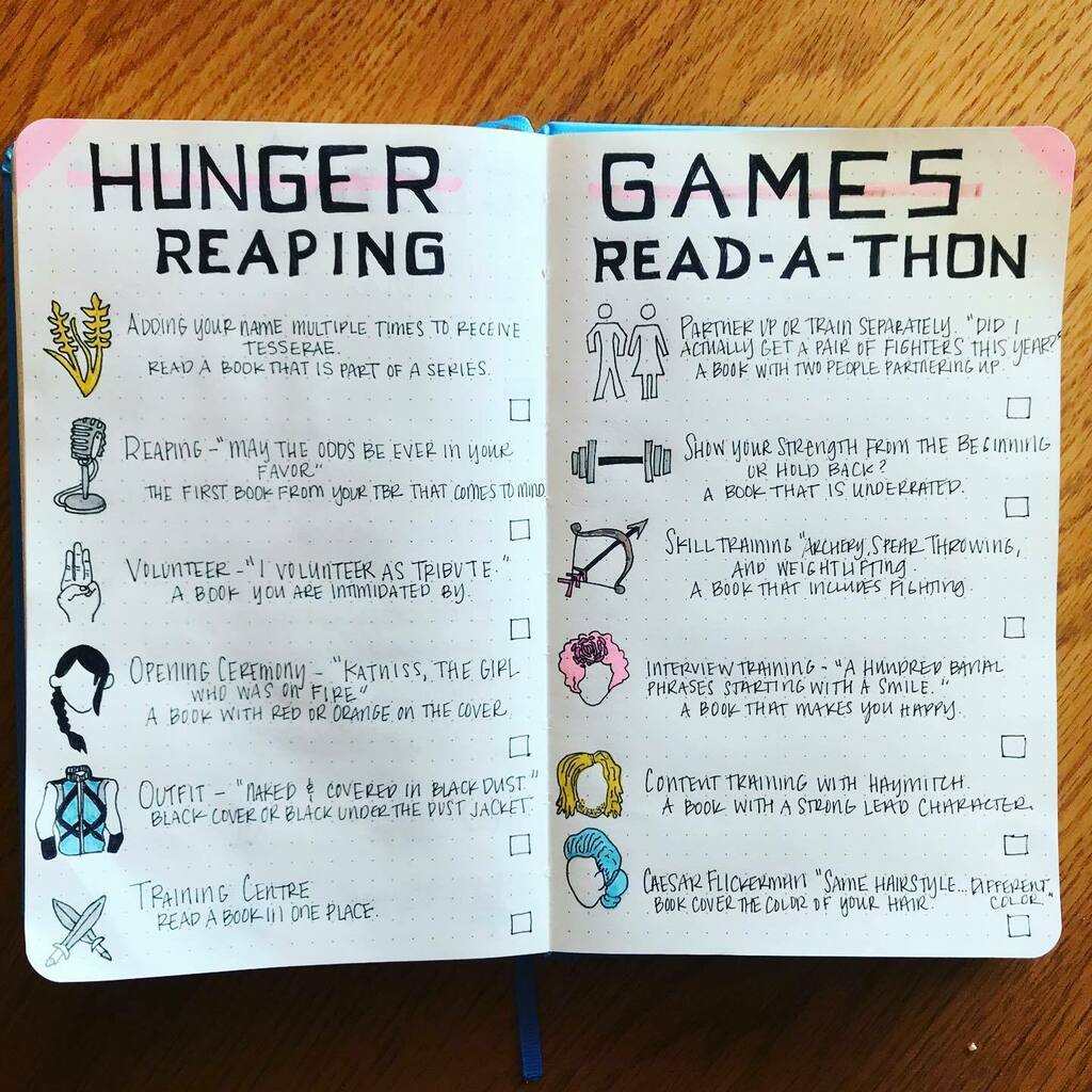 Elle on Twitter: "Current #readathon number two! #thehungergamesreadathon  is hosted by @sabisaysread_ and it's a two-parter!! This month is The  Reaping, where you can earn rewards to out towards your experience in