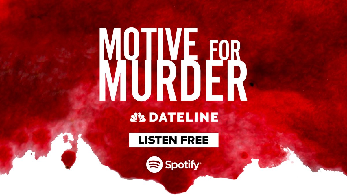 Spotify's tweet photo. True crime fans, this one's for you. Welcome to #MotiveForMurder, a new podcast from #Dateline. The first two episodes are out now  👀https://t.co/fWHgMu6jTk https://t.co/HrowJRTC6p