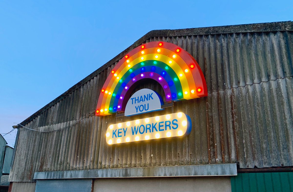 The #NHS were fantastic with my dad towards the end, so mum wanted a sign for the farm

No half measures in carnival. It’s light bulbs or nothing! 😝💡🌈 

The best moment was an ambulance driving by giving us the thumbs up &amp; a quick blast of the sirens 🌟 #Heros

#Keyworkers
