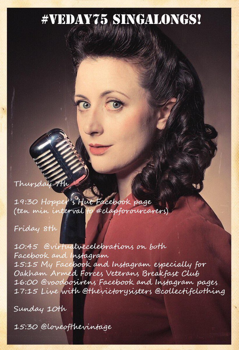 Where you can find me online tomorrow if you fancy tuning in and singing along for #VEDay75 #VEDayAtHome 🇬🇧<a href="/HoppersHut/">The Hopper's Hut Micropub</a>