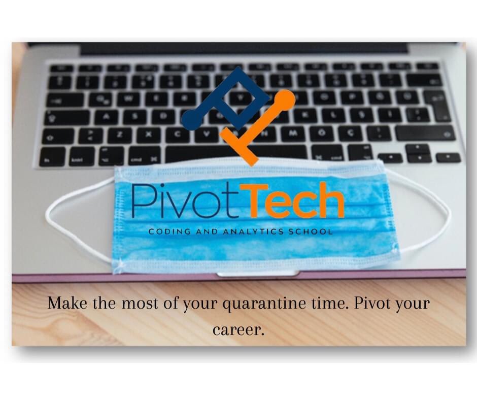 pivottechschool's tweet photo. Interested in pivoting your career during this #quarantine season? Pivot Tech can help you with the transition. Visit us at https://t.co/qAJ85qXoNP https://t.co/b2UUXLqNN1