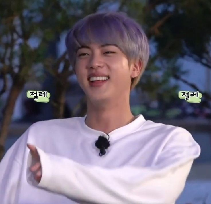 Seokjin in white with this smile is a whole different story 