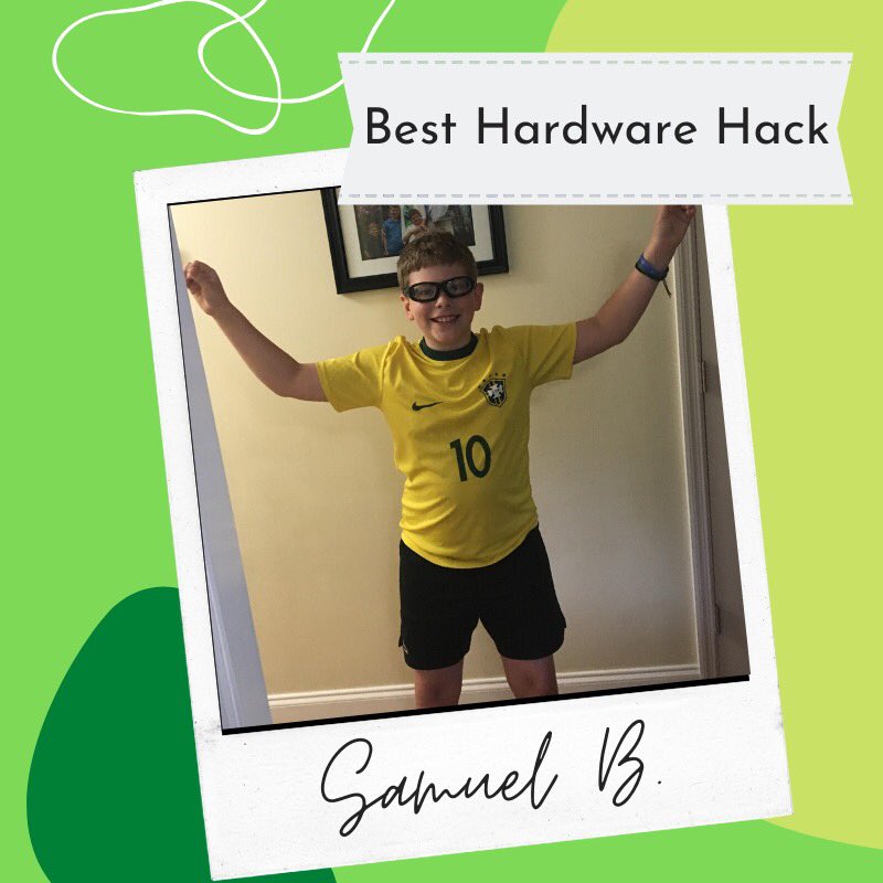 YouthCodeJam's tweet photo. Best Hardware Hack in the elementary division goes to Samuel B! Congratulations! Check out his app, “Jumper”, and others at https://t.co/RB5Nqf6hha #wecanjam #virtualcodejam #csforallkids #csforall https://t.co/UzapsrTjCE