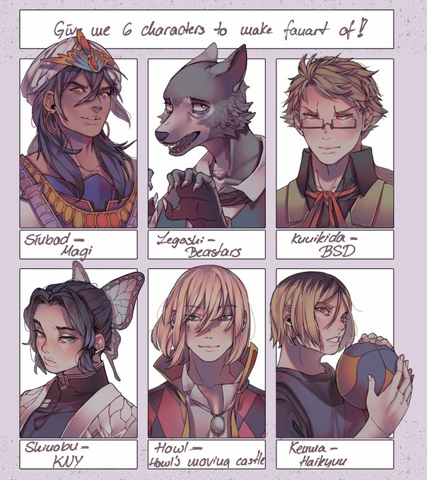 My take on the "Give me 6 characters to draw fanart of" thingy
(From IG) 