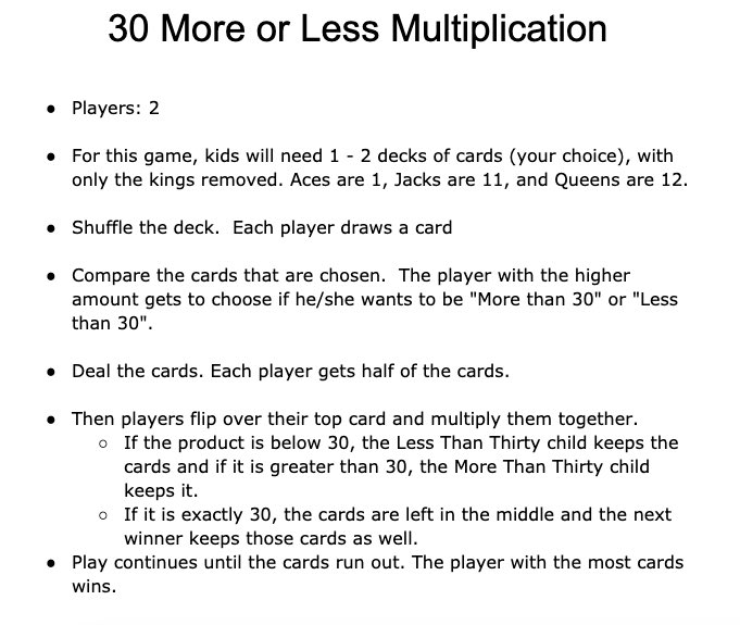 Need a refresher on the rules for 30 more/less multiplication from the grade 4-5 team? ♠️♦️♣️♥️
We’ve got them here! 
#HomeWithAPS #distancelearning
<a href="/abqschools/">Albuquerque Public Schools</a> <a href="/nmpbs/">New Mexico PBS</a>
