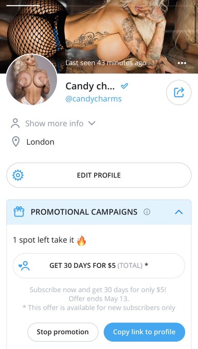 Guys hurry be quick only 1 spot left!! Join my onlyfans for only $5 https://t.co/b8bh2HaZvj all my members<a href="/tag/sale"class="tags"><span>#sale</span></a><a href="/tag/quarantine"class="tags"><span>#quarantine</span></a><a href="/tag/onlyfansgirl"class="tags"><span>#onlyfansgirl</span></a>