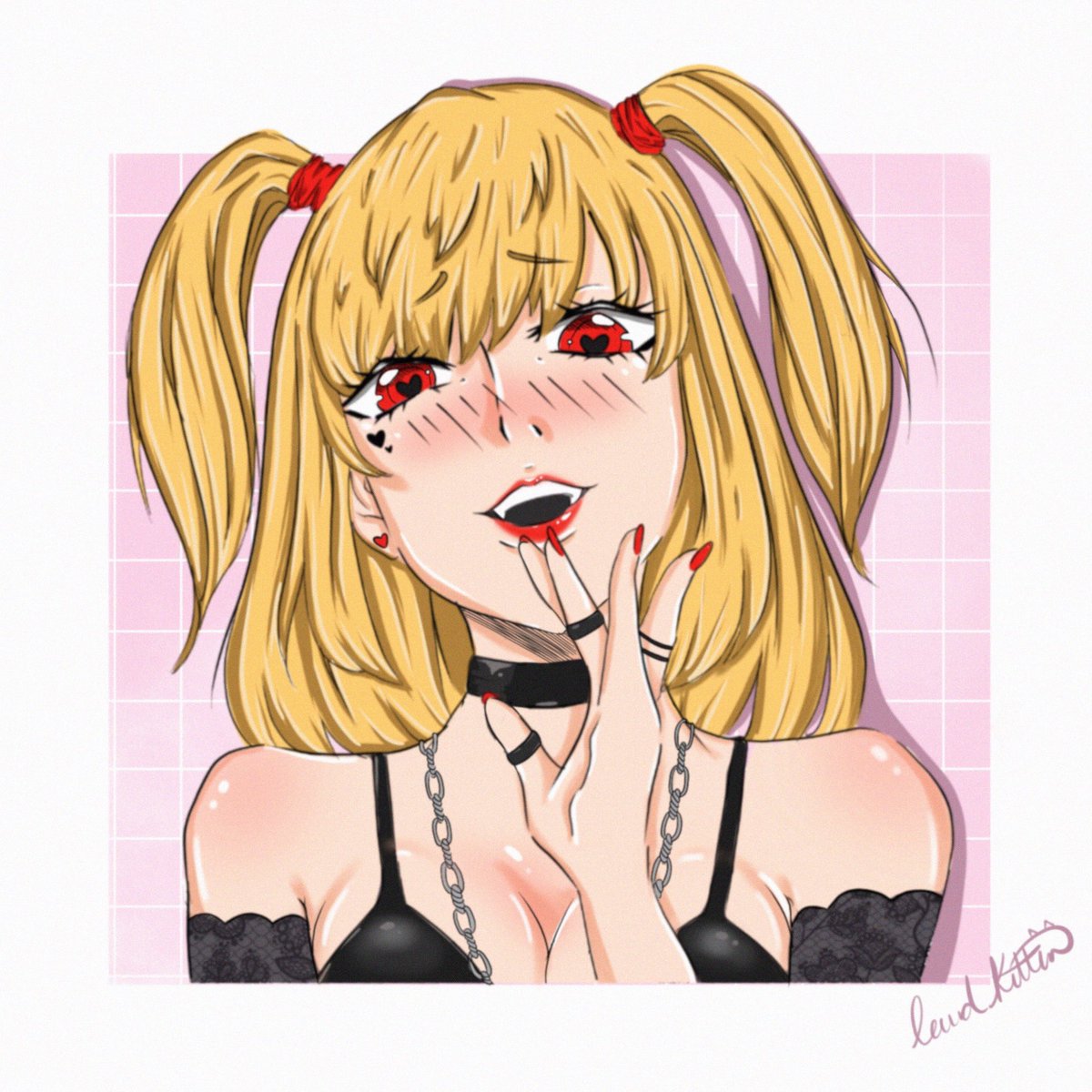 LewdKittenn's tweet photo. Shall I write your name in my book? 🖤 #DeathNote #misa #anime #illustration #art #yandere https://t.co/RkzY82XsuO
