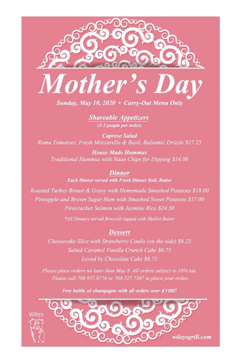 WileysGrill's tweet photo. Let us do the work Mothers Day! https://t.co/Cwy97GAkRD