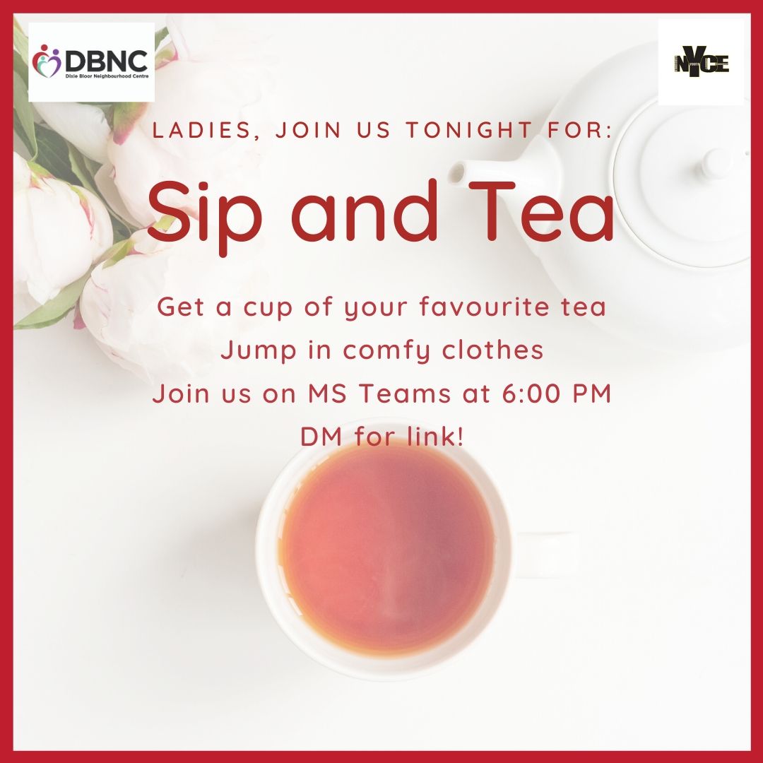 Ladies, it's that time again! Grab a cup of your favourite tea, jump in some comfortable clothes and join us tonight at 6:00 PM for our Ladies Night session entitled "Sip and Tea"☕. Let's chat, relax and spill the tea! Can't wait to see you all! #DBNC #NYCE #MyDbnc
