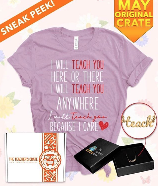 TeachersCrate's tweet photo. MAY'S ORIGINAL CRATE IS STILL AVAILABLE...
We are so excited to share this crate with everyone! As teachers, we know that teaching doesn't stop in the classroom - wear this shirt and necklace and show your love for teaching everywhere! ❤️ https://t.co/lYksJeGugz