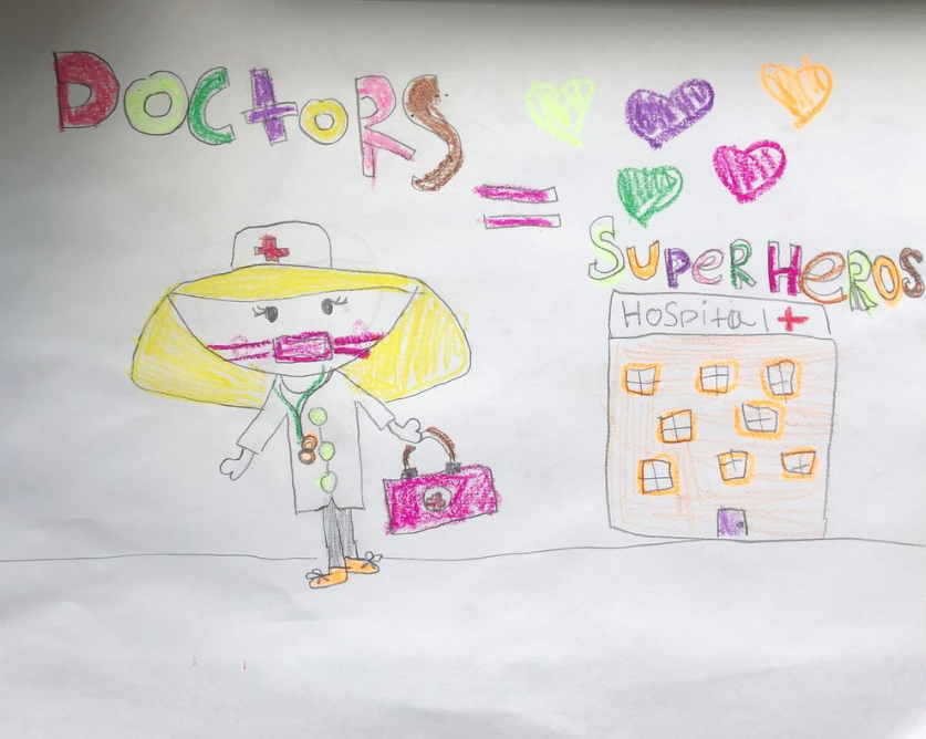 SkanskaUSA's tweet photo. Skanska kids are helping us thank our frontline healthcare workers around the U.S. with our art-lifting campaign. A special thank you to our clients at @nyulangone in New York City. #healthcare #heroes #artlifting https://t.co/VYyjDwsUIP
