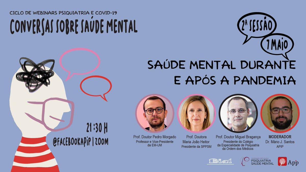 psipandemic's tweet photo. Daqui a minutos nova Conversa sobre Saúde Mental organizada pela Associação Portuguesa de Internos de Psiquiatria. @pedromorgado será um dos participantes. Em direto no FB da APIP https://t.co/nTy9rs13Hx #Covid19pt https://t.co/lTncU2OuaI