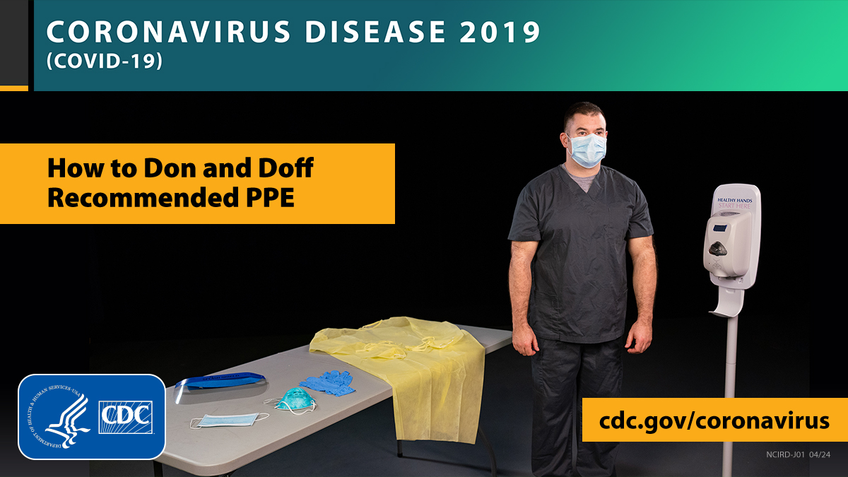 New CDC instructional videos for healthcare personnel who are caring for #COVID19 patients show how to safely put on and take off recommended personal protective equipment (PPE). Watch the videos and learn more here: bit.ly/3dqKGq7.