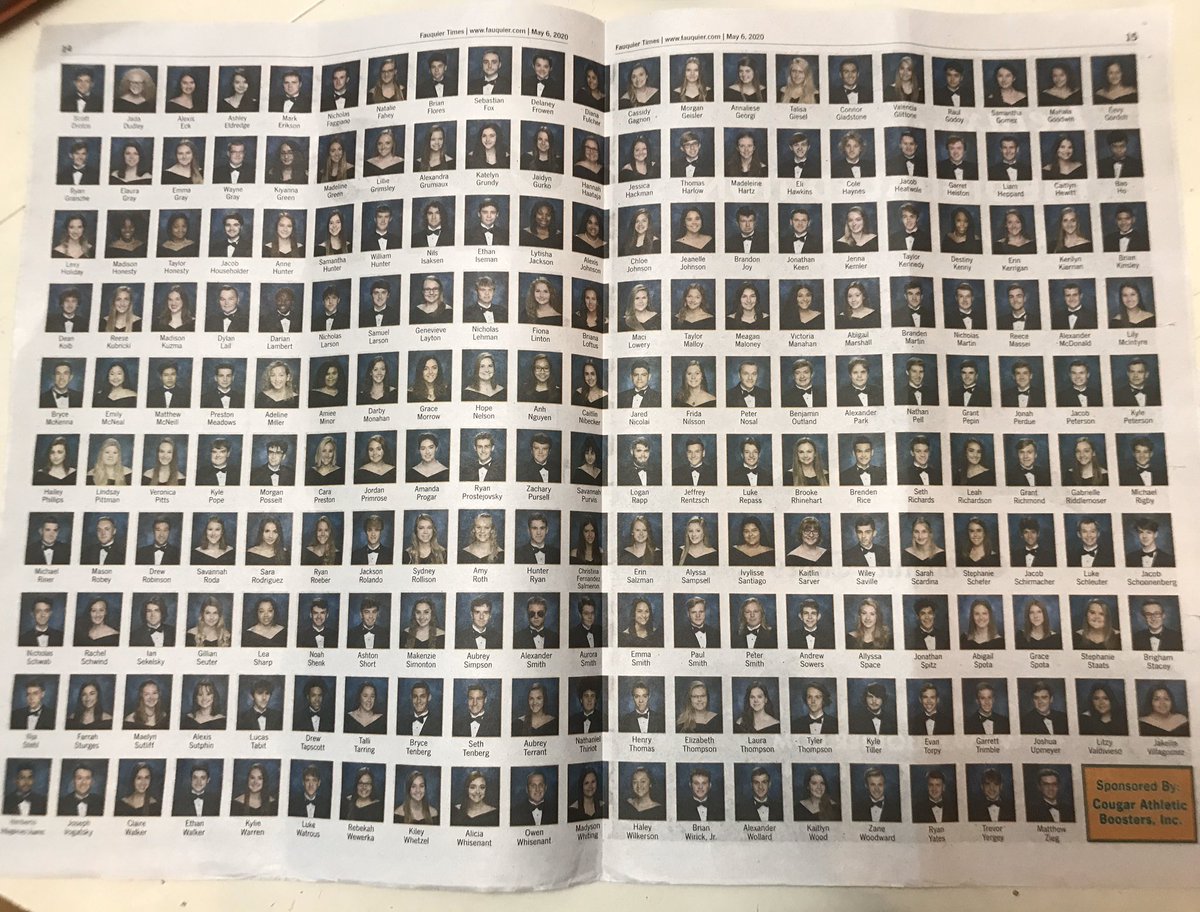 KettleRunNews's tweet photo. If you haven’t seen the @Fauquiertimes this week, you’re missing out! Here’s to the KR Class of 2020! A special thanks to the @krhsCAB for this classy tribute to our seniors! @kettlerunsports #WeareKR https://t.co/AdO74fNLkH