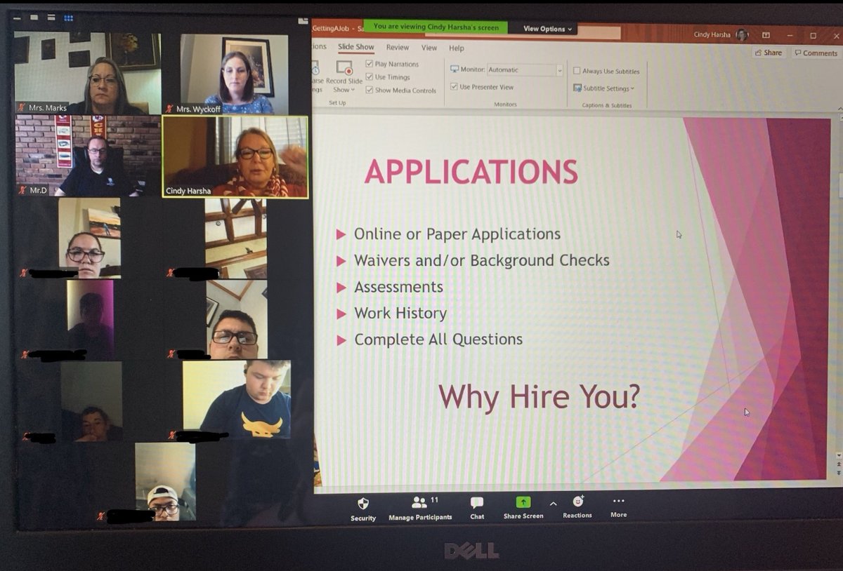 FrancisTuttle's tweet photo. Cindy Harsha, partner for #ShortySmall’s restaurants, spoke with students from #ServiceCareers – Grounds/Automotive Maintenance via @zoom_us last week! She instructed them on what employers look for in #job applications, during interviews & good job performance. #Thankyou, Cindy! https://t.co/2zsbcYPcJc
