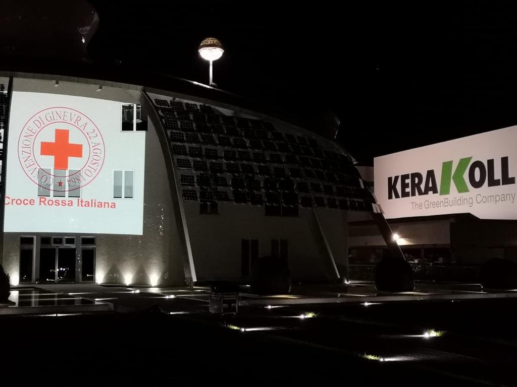 AndreaRemotti's tweet photo. Kerakoll celebra la Giornata mondiale della @crocerossa. La bandiera di CRI proiettata sull’avveniristica sede del Centro Ricerche GreenLab presso @ComuneSassuolo #kerakoll #crocerossa #crocerossaitaliana #iltempodellagentilezza https://t.co/4a6XpH95UM
