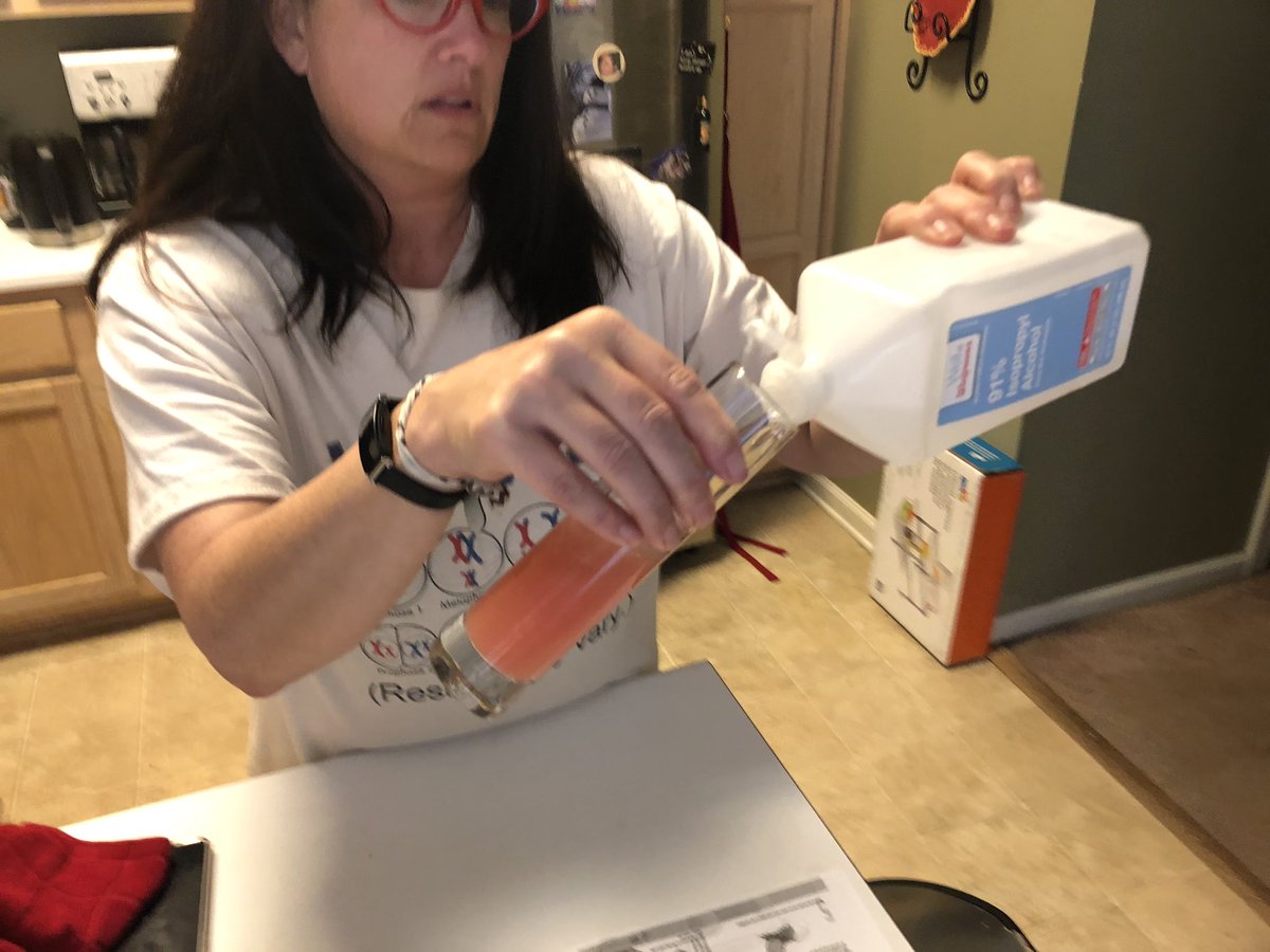 CCantkier's tweet photo. During our Zoom class today, we extracted DNA from fruit! #ACSProud #DNADay2020 https://t.co/XpUQbIQTZX