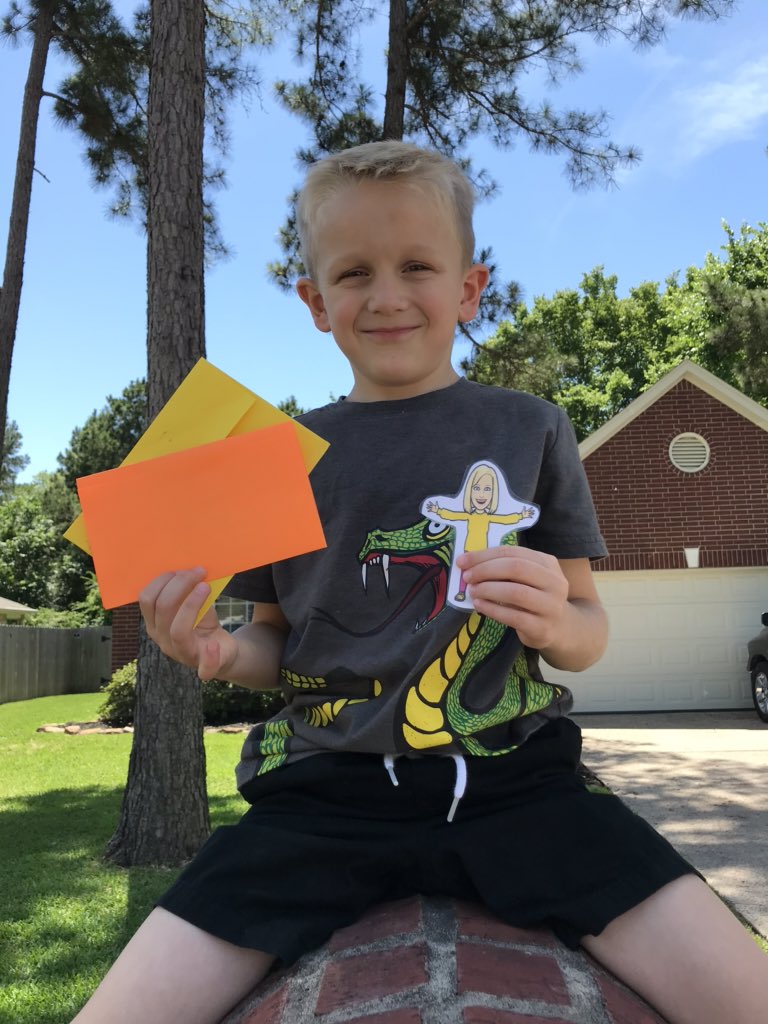 CrenshawNFirst's tweet photo. Landon misses Kindergarten and Mrs. Davila @WISDHardy but was all smiles when he received this in the mail.  ❤️ https://t.co/obng0FPMW2