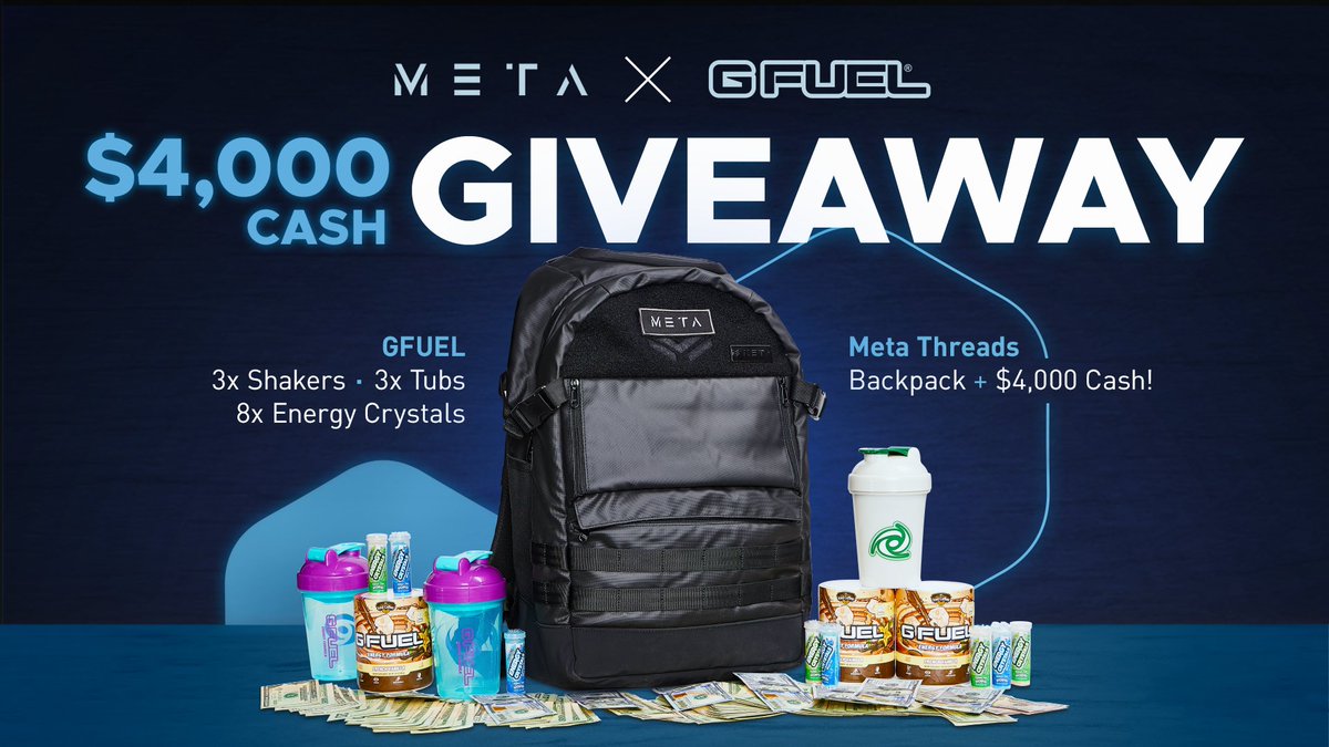 surfgiveaways's tweet image. 🔥 HUGE $4K CASH GIVEAWAY! 🔥

Who wants to win $4000 CASH from @Metathreads and @GFuelEnergy?! 👀

🎁 $4,000 CASH + GFUEL Care Package
👀 LIKE + RETWEET
💞 Tag 3 Friends

🔗 Click here to enter: playr.gg/PLAYRgg/meta4k
