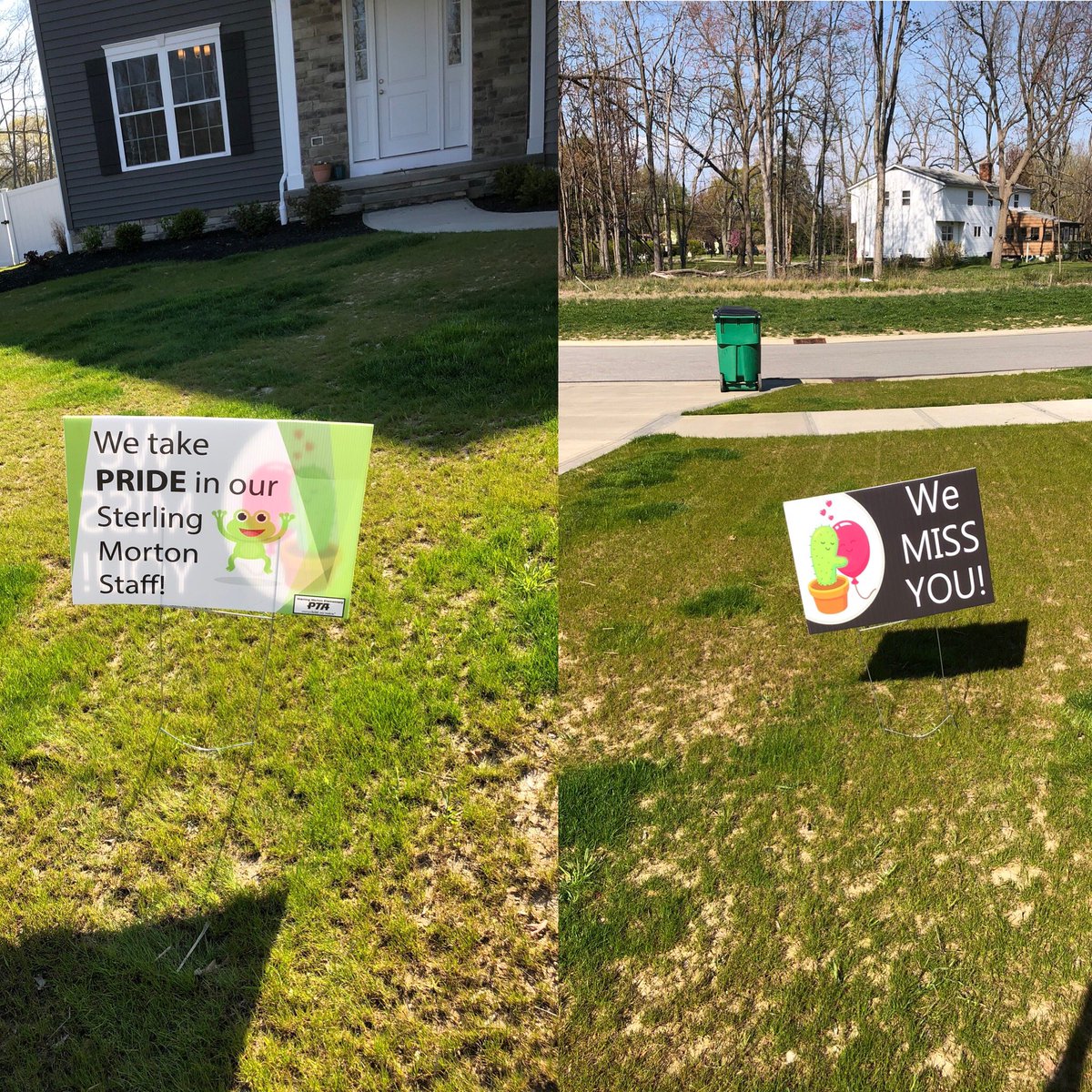 Had a nice surprise out my window this afternoon! Thanks <a href="/MortonPTA/">MortonPTA</a> - you guys know how to make us feel appreciated even when we’re not able to be in school 🐸 🌵 ❤️ #onceacard
