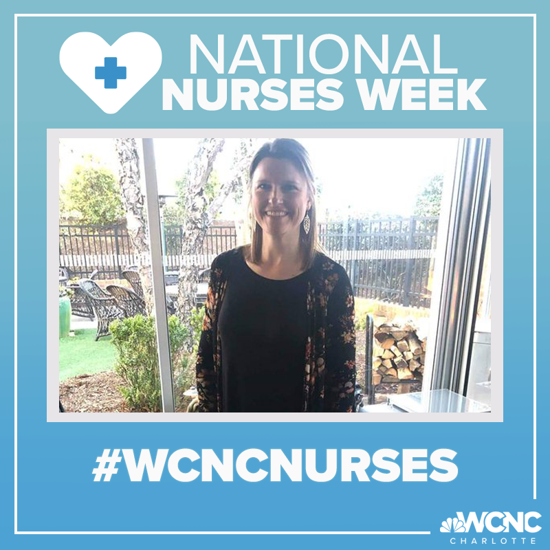 wcnc's tweet photo. Amber Ray RN at Abernethy Laurels in Newton. Her coworkers say she's so kind to the staff, but more importantly the residents.  #WCNCNurses https://t.co/btFewOwkZM