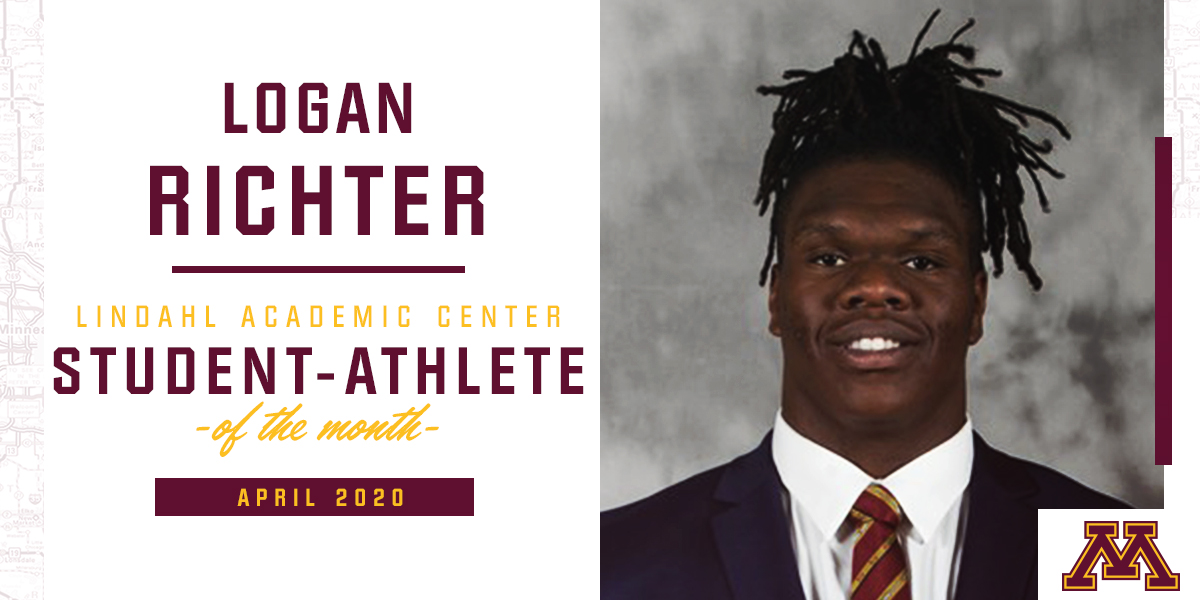 CONGRATULATIONS to <a href="/GopherFootball/">Minnesota Football</a> <a href="/logan_richter/">Logan</a> on winning Student-Athlete of the Month for April 2020! #SAoM #SKIUMAH 〽️🏈