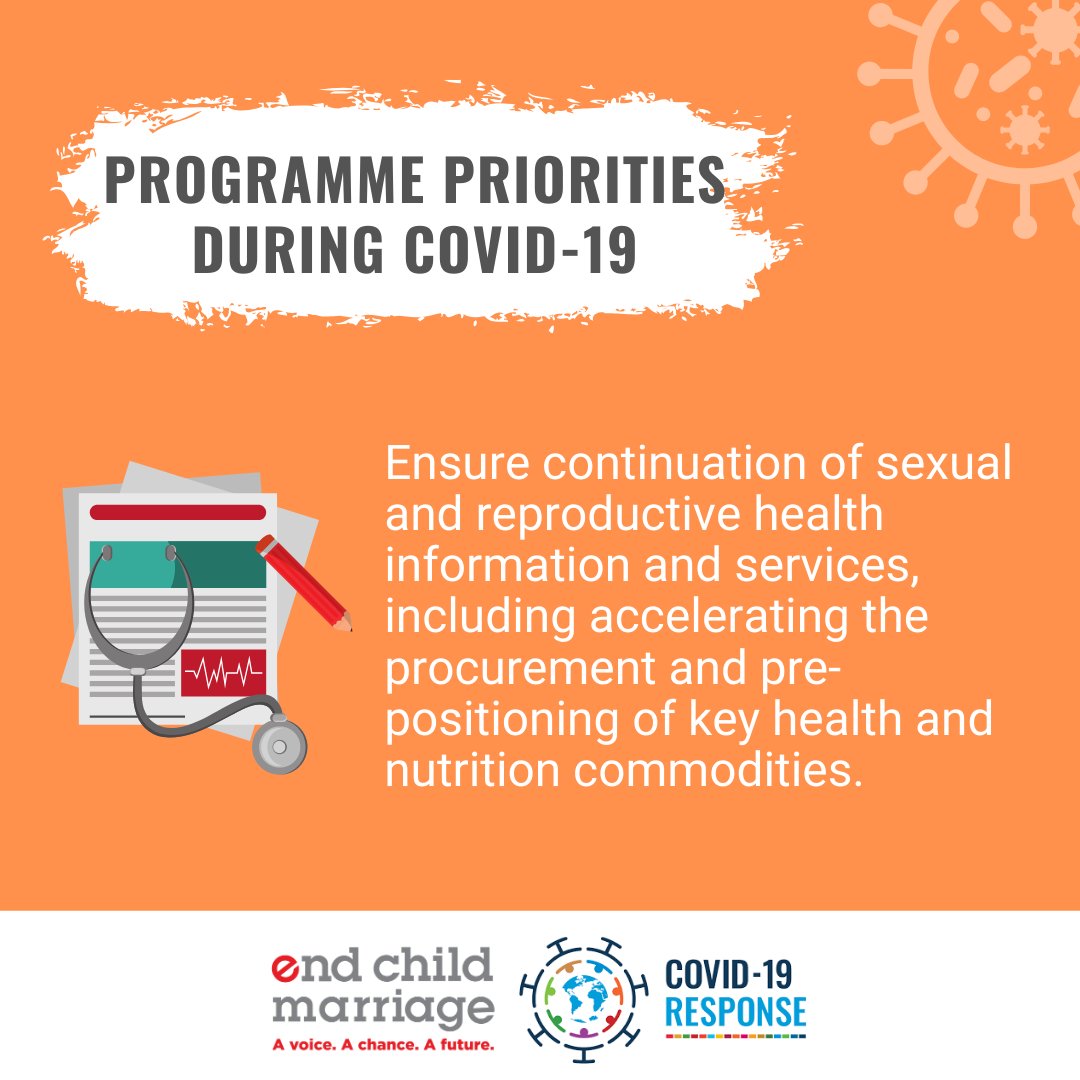 GPChildMarriage's tweet photo. We need to ensure continuation of sexual and reproductive health information and services during #COVID19, to respond to the needs of girls at risk of #childmarriage &amp; already married girls. https://t.co/JDROOiiMOj