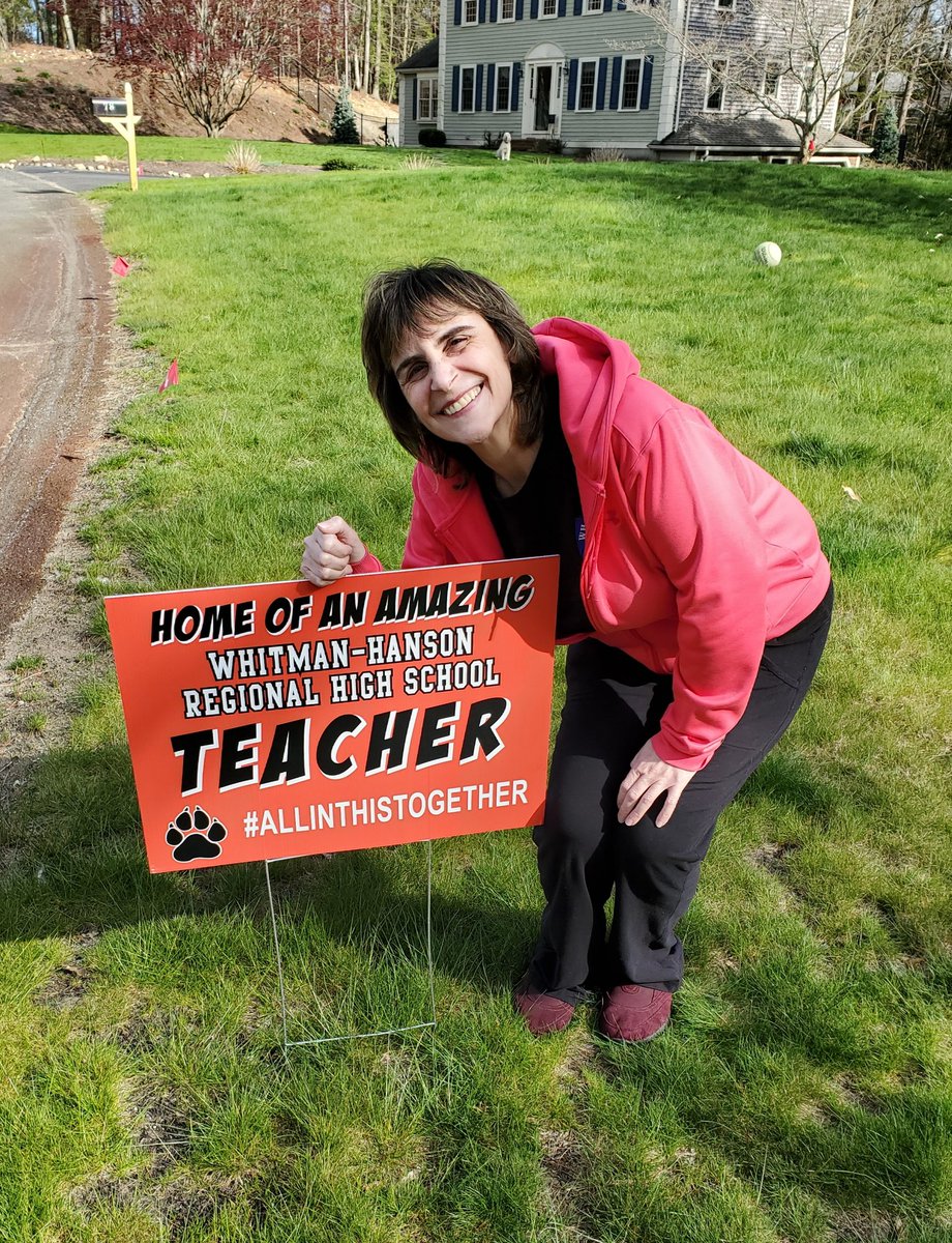 What a nice surprise on my lawn today! Thanks for the smile 😊 
<a href="/DrCSJones/">Christopher Jones</a> <a href="/WH_Super/">Jeff Szymaniak</a> <a href="/WHStuCo/">Whitman-Hanson StuCo</a> 
#ALLINTHISTOGETHER
#whpantherpride
#WeGotThis