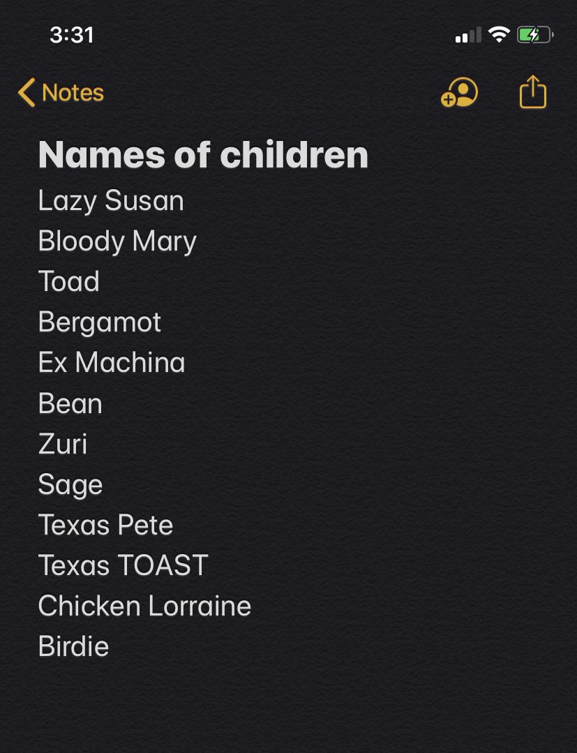 boopygrl's tweet photo. i am friends w so many people that have future baby names in their notes so i started making one.. here’s my progress https://t.co/QWUBXrW9xf