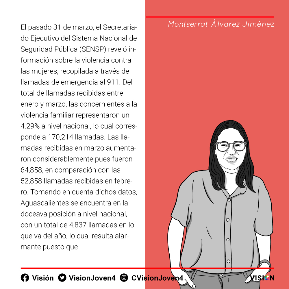 VisionJoven4's tweet photo. Peligro en el hogar: violencia familiar en cuarentena
Por: Montserrat Álvarez Jiménez @MontseAlvz
Ayer AMLO mencionó que la violencia contra las mujeres no ha incrementado en cuarentena, aquí una pequeña columna que lo desmiente.
#VISION #VISIONJOVEN https://t.co/88wSI9aWFb